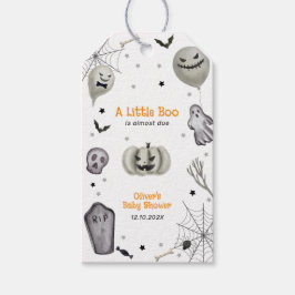 Modern Little Boo Ghost Halloween Boy Shower Presentetikett