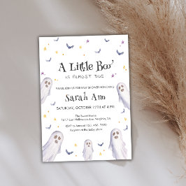 Modern Little Boo Ghost Stars Baby Shower Inbjudningar