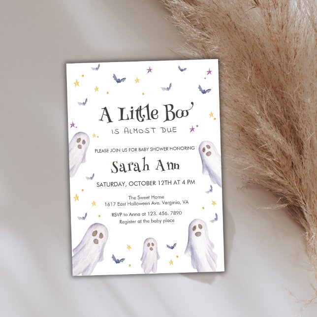 Modern Little Boo Ghost Stars Baby Shower Inbjudningar (Modern Little Boo Ghost Stars Baby Shower Invitation)