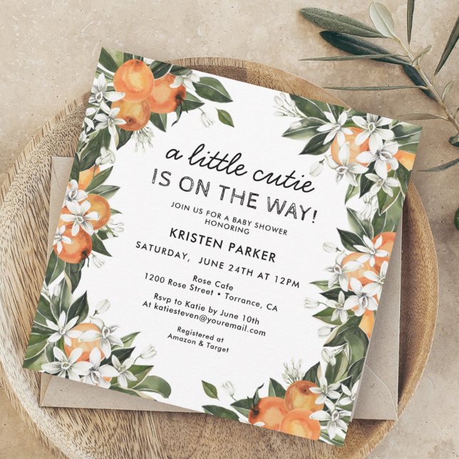 Modern Little Cutie Baby Shower-inbjudan Inbjudningar (Skapare uppladdad)