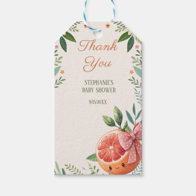 Modern Little Cutie grapefruit Citrus Theme Presentetikett (Framsidan)