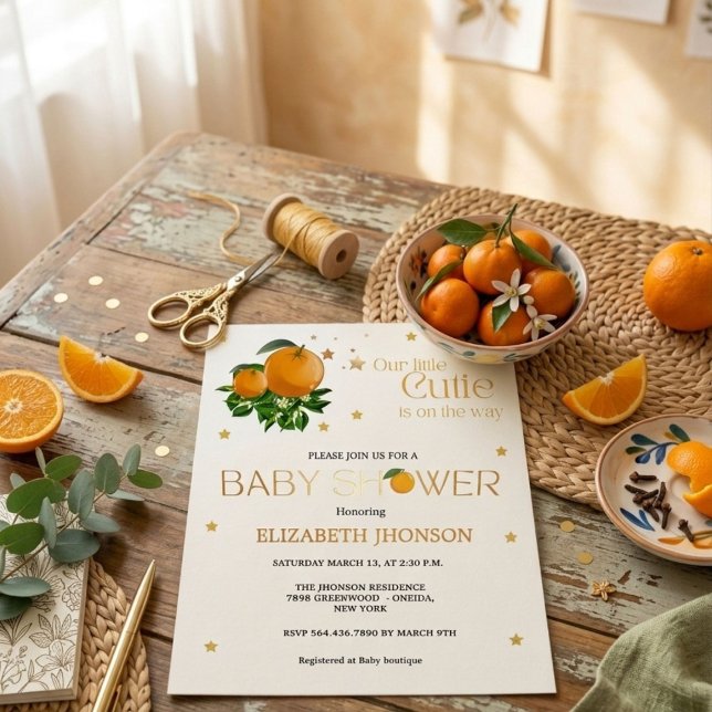 Modern Little Cutie neutralt babydusch Inbjudningar (Skapare uppladdad)