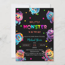 Modern Little Monsters Watercolor babydusch