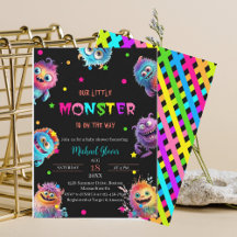 Modern Little Monsters Watercolor babydusch
