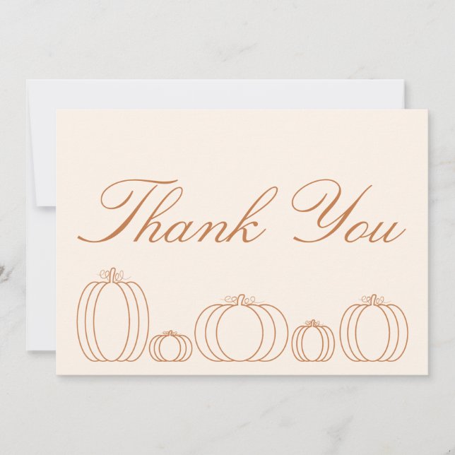 Modern Little Pumpkin Baby Shower  Tack Kort (Framsida)