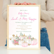 Modern Little Pumpkin Rosa Greenery Baby Shower