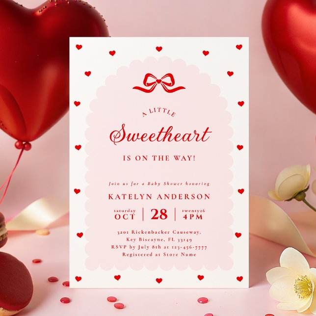 Modern Little Sweetheart Baby Shower Invitation Inbjudningar (Skapare uppladdad)