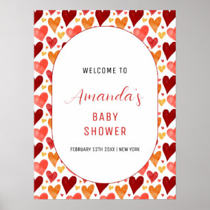 Modern Little Sweetheart Baby Shower Välkomstskylt Poster