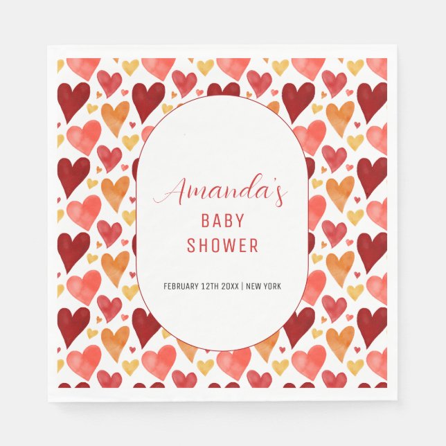 Modern Little Swehoney Valentine Baby Shower Pappersservett (Framsidan)