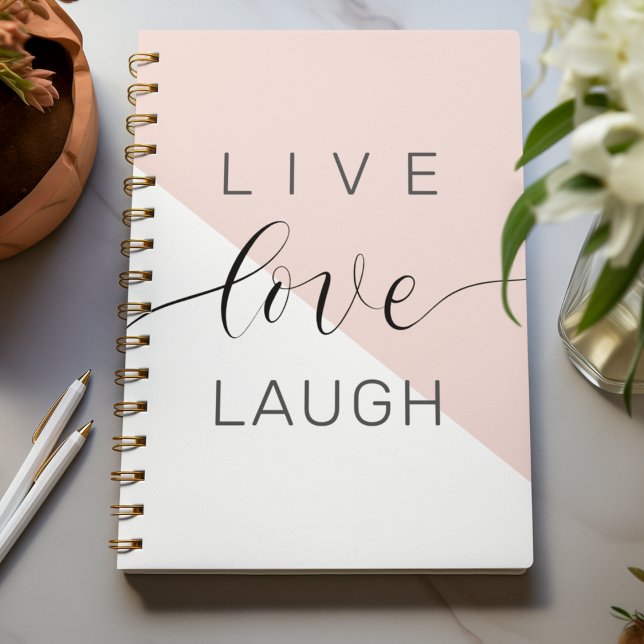 Modern Live Kärlek Laugh Positive Motivation Quote Anteckningsbok (Skapare uppladdad)