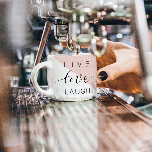 Modern Live Kärlek Laugh Positive Motivation Quote Espressomugg (Skapare uppladdad)