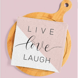 Modern Live Kärlek Laugh Positive Motivation Quote Kökshandduk