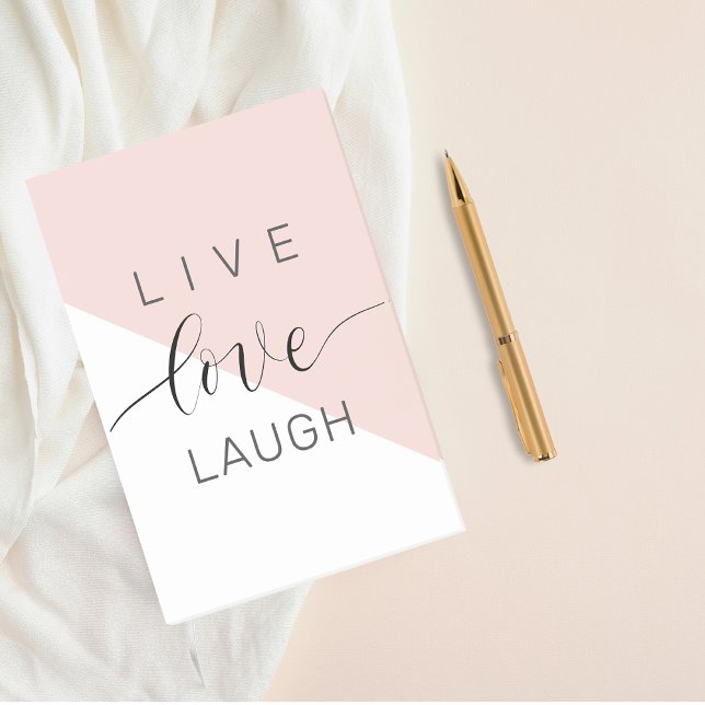 Modern Live Kärlek Laugh Positive Motivation Quote Post-it Block (Skapare uppladdad)