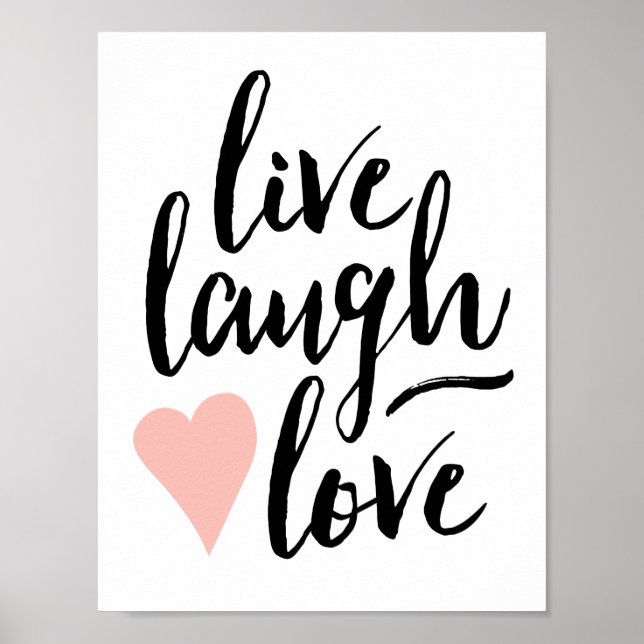 Modern Live, Laugh, Kärlek Print (8,5 x 11) Poster (Framsidan)