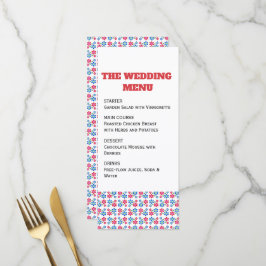 Modern livfull blommig kraft bröllopsmönster, meny