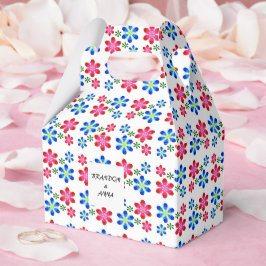 Modern livfull blommig kraft bröllopsmönster, presentaskar
