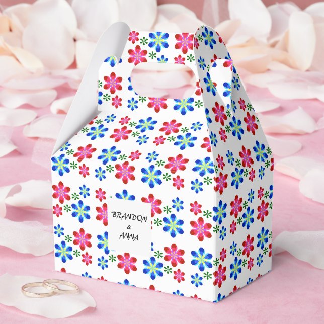 Modern livfull blommig kraft bröllopsmönster,  presentaskar (Bröllop)