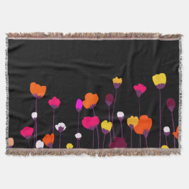 Modern Livfull Blomsterkonst Kastar Täcke Filt