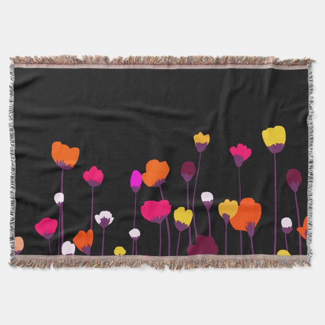 Modern Livfull Blomsterkonst Kastar Täcke Filt (Framsidan)