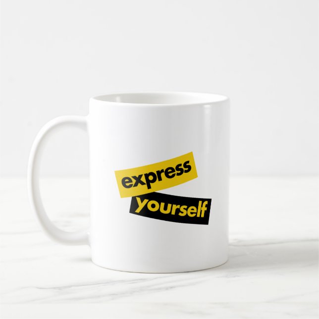 Modern, livfull, djärv grafik av Express You Selur Kaffemugg (Vänster)