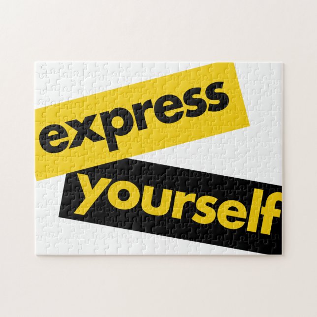 Modern, livfull, djärv grafik av Express You Selur Pussel (Horisontell)