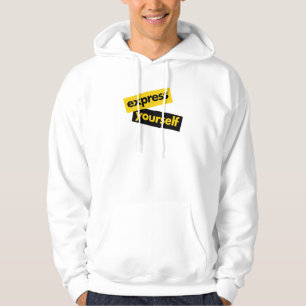 Modern, livfull, djärv grafik av Uttryck Dig Själv Hoodie