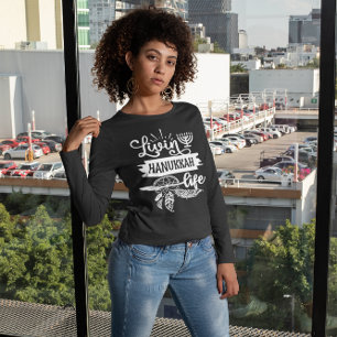 Modern Livin'Hanukkah Life Menorah Dream Catcher T Shirt