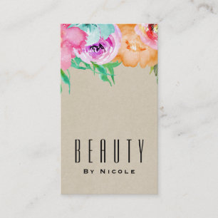 Modern Ljus Blommig Brun Kraft Glam Landsbygd Chic Visitkort