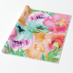 Modern ljus färgrik blom- vattenfärgchic presentpapper<br><div class="desc">Chic slående in papper för modern ljus färgrik blom- vattenfärg</div>