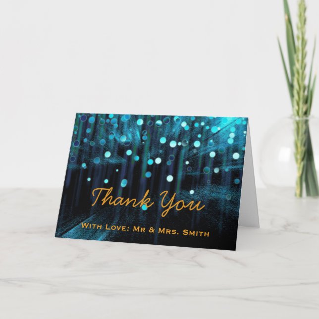 Modern Ljus Glitter Confetti Sparkles Tack Kort (Framsida)