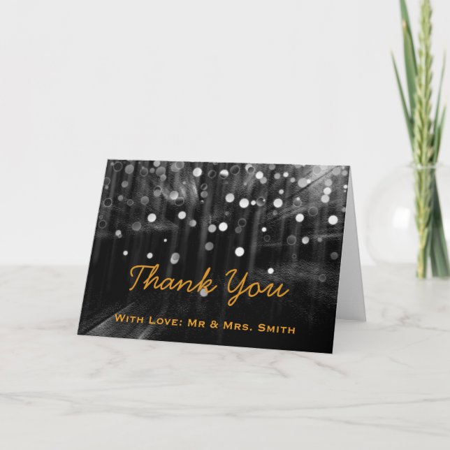 Modern Ljus Glitter Confetti Sparkles Tack Kort (Framsida)
