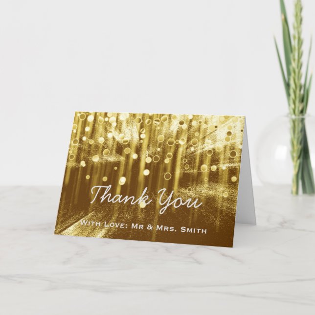 Modern Ljus Glitter Confetti Sparkles Tack Kort (Framsida)