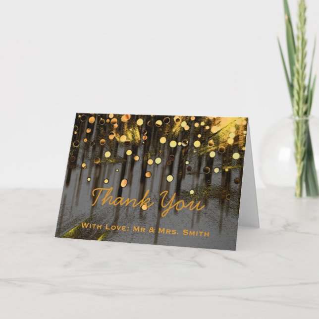 Modern Ljus Glitter Confetti Sparkles Tack Kort (Framsida)