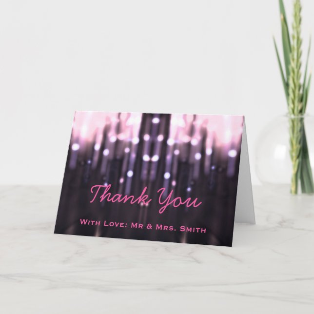 Modern Ljus Glitter Confetti Sparkles Tack Kort (Framsida)
