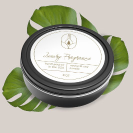 Modern ljus-produktetikett runt klistermärke