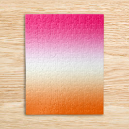 Modern ljus rosa vit och orange ombré pussel
