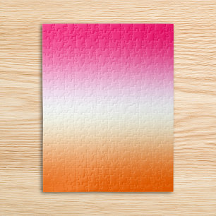 Modern ljus rosa vit och orange ombré pussel