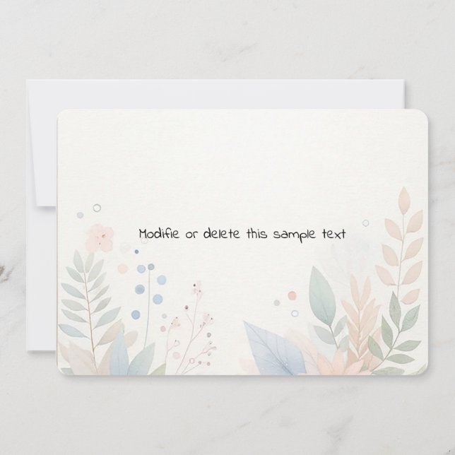 Modern Ljus Salvia Foto Bröllop Spara Datum Spara Datumet (Baksida)