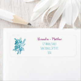 Modern ljus, tuff Blommigt, blått havsretur Returadress Etikett