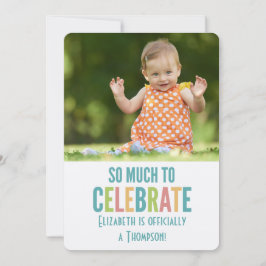 Modern Ljusa färger avisering om adoption av Party Inbjudningar