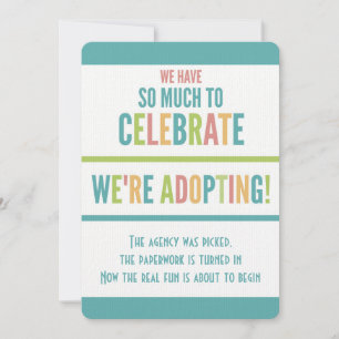 Modern Ljusa färger avisering om adoption av Party Inbjudningar