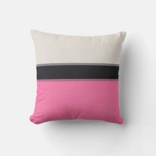 Modern Ljusa rosa Silver Grått Black Rand Kudde