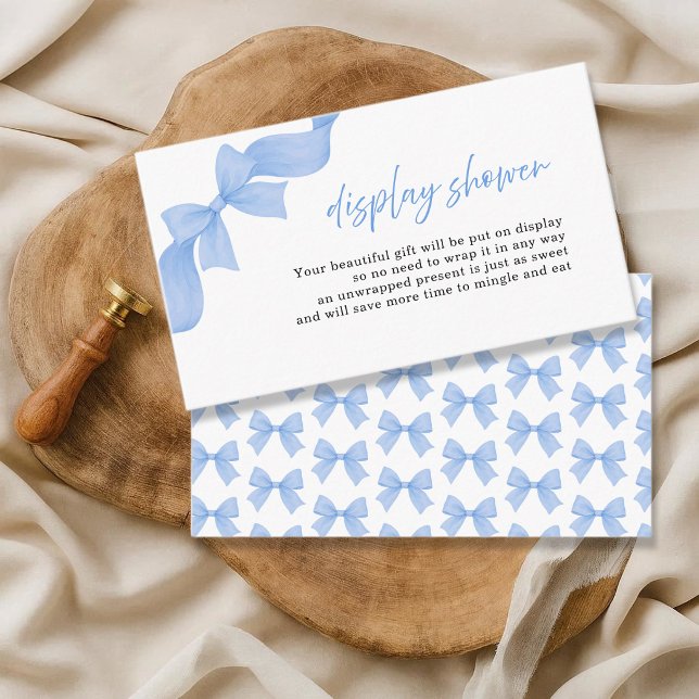 Modern ljusblå Coquette-båge Display dusch Tilläggskort (Skapare uppladdad)