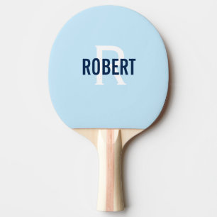 Modern ljusblå monogram namn pingpongpaddlar pingisracket