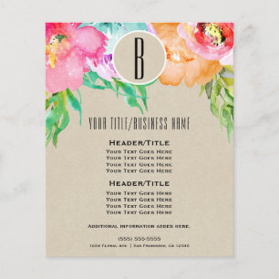 Modern Ljusfärgad Blommig Akvarell Flyer