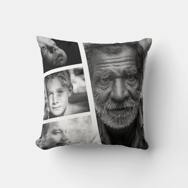 Modern ljuskollage dubbelsidig In Loving Memory Kudde (Framsida)