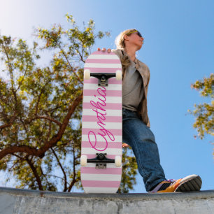 Modern ljusröd rand personlig mini skateboard bräda 18,5 cm