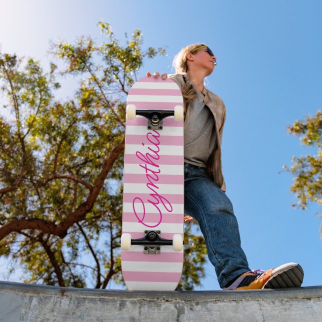 Modern ljusröd rand personlig mini skateboard bräda 18,5 cm (Utomhus 1)