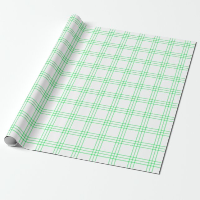 Modern Ljust grönt plan|Stora Mönster | Presentpapper (Utrullad)
