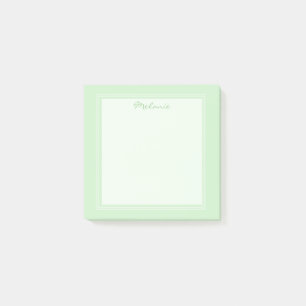 Modern Ljust grönt White Gräns-skript Post-it Block